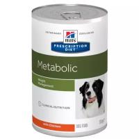 Влажный диетический корм для собак (консервы) Hill's Prescription Diet Metabolic способствует снижению и контролю веса, с курицей 370 г