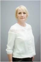 Блузка белая легкая с кружевами и длинным рукавом на резинке размер 44