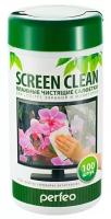 Чистящие салфетки Perfeo "Screen Clean", для LCD/TFT экранов и мониторов, в тубе, 100шт