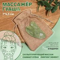 Массажёр гуаша «Лапка», 7 × 4,3 см, в PVC коробке, цвет зелёный (1шт.)