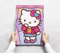 Плакат "Hello Kitty" формата А1 (60х80 см) c черной рамкой