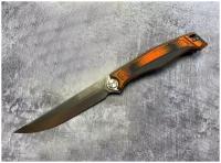 Складной нож Сканди, сталь D2, рукоять G10 Black/Orang, 345-109406