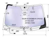 Стекло Лобовое Атермальное С Обогревом Щеток Hyundai Santa Fe 06-12 XYG арт. SOLAR-4133AGNBLHV LFW/H/X