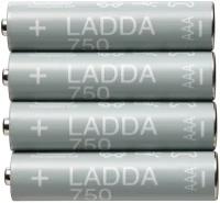 LADDA ладда аккумуляторная батарейка 750 мА•ч HR03 AAA 1,2 В 4шт