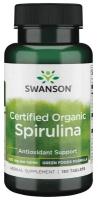 Swanson Certified Organic Spirulina (Сертифицированная органическая спирулина 500 мг 180 таблеток (Swanson)