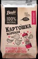 Чипсы картофельные BRUTO Крафт Картошка жареная, розовый перец и морская соль, 130г