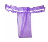 Трусики для эпиляции женские с рюшей, фиолетовые, размер 44-48, 10 шт/уп