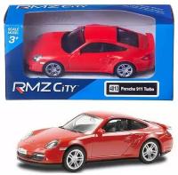 Машинка металлическая Uni-Fortune RMZ City Porsche 911 Turbo, без механизмов, красный, 1 шт