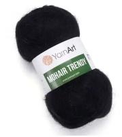 Пряжа для вязания YarnArt 'Mohair trendy' 100гр 220м (50% мохер, 50% акрил) (102 черный), 5 мотков