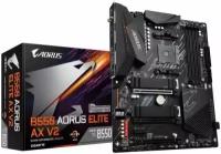 Материнская плата ATX GIGABYTE B550 AORUS ELITE AX V2 (AM4, AMD B550, 4*DDR4(4733), 4*SATA 6G RAID, 2*M.2, 4*PCIE, 7.1CH, 2.5Glan, WiFi, BT, 7*USB 3.2