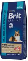 Сухой Корм Brit Premium by Nature Dog Sensitive Lamb & Rice для собак с чувствительным пищеварением 15 кг