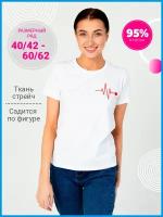 Медицинская футболка "Ритм new" белый 48/50