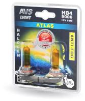 Лампа галогенная AVS ATLAS ANTI-FOG / желтый HB4/9006.12V.55W (блистер, 2 шт.)