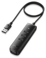 USB-концентратор UGreen CM416, 80657, разъемов: 4, 100 см, черный