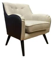 Кресло GRUPPO 396 гунар размер: 83 х 85 см, внутренняя часть текстиль цвет бежевый, наружная часть искусственная кожа цвет коричневый