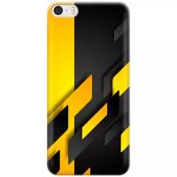 Силиконовый чехол на Apple iPhone SE / 5s / 5 / Эпл Айфон 5 / 5с / СЕ с рисунком "Черно-желтая абстракция"