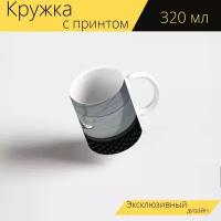 Кружка с рисунком, принтом "Автомобиль, бентли, эмблема" 320 мл