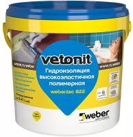 Ветонит Вебер. Тек 822 мастика акриловая гидроизоляционная (1,2кг) серая / VETONIT Weber.Tec 822 гидроизоляция полимерная высокоэластичная (1,2кг) сера