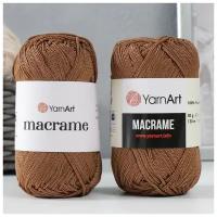 Пряжа YarnArt Macrame Коричневый (151) 1 моток 90 г/130 м (100% полиэстер) ярнарт шнур для плетения макраме