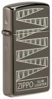 Зажигалка 65th Anniversary Zippo Slim с покрытием Black Ice 49709