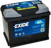 Exide Eb621 Excell_аккумуляторная Батарея! 19.5/17.9 Рус 62Ah 540A 242/175/190 EXIDE арт. EB621