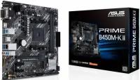 Материнская плата mATX ASUS PRIME B450M-K II (AM4, AMD B450,2*DDR4(3200),4*SATA 6G RAID, M.2,3*PCI-E,7.1CH, GLan,6*USB 3.1, D-Sub/DVI) RTL