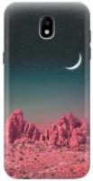 GOSSO Ультратонкий силиконовый чехол-накладка для Samsung Galaxy J5 (2017) с принтом "Месяц над розовыми горами"