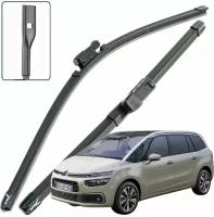 Дворники Citroen Grand C4 Picasso (2) U Ситроен Гранд С4 Пикассо У рест 2016 2017 2018 Щетки стеклоочистителя бескаркасные 750мм-700мм к-т 2шт