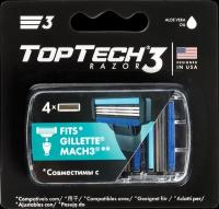 Кассеты сменные для бритья Toptech razor 3, 4 шт