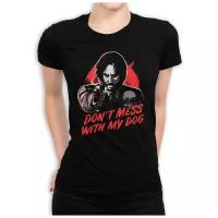 Футболка Design Heroes Джон Уик - Don't Mess With My Dog Женская Черная XS