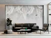 Фотообои 525х300 см Пальмовые листья (ветви пальмы) 3D обои флизелиновые в спальню, кухню, гостиную 10 (можно обрезать до 500х300 см)