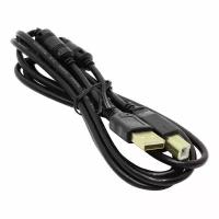 5bites UC5010-018A Проф. Кабель USB2.0, AM/BM, зол.разъемы, ферр.кольца, 1.8м., черный