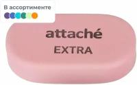 Ластик овальный Attache Extra, нат. каучук, 45x28x10мм, пастельн. ассорти