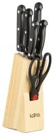 LR05-53 LARA Набор ножей 7 предметов: деревянная подставка + 5 ножей + ножницы
