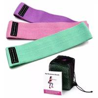 Тканевые Фитнес-резинки Hip Resistance Bands (3 штуки в упаковке)