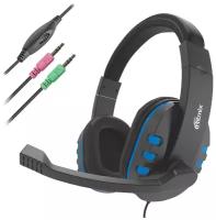 Наушники Ritmix RH-555M Gaming, игровые, полноразмерные, микрофон, 2x3.5 мм, 1.8 м, синие