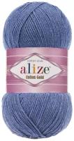 Пряжа для вязания Alize Cotton Gold Hobby 374 голубой меланж, 50 г, 165 м, 5 штук