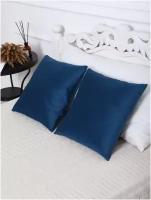 Подушка декоративная 40х40 см на диван 2шт с наволочкой на молнии со съемным чехлом, для гостиной детской спальни синяя