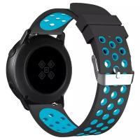 Ремешок DF для Galaxy Watch Active/Active2/Amazfit GTR 1.2 42мм/GTS 1.65 sSportBand-01 Black-Blue