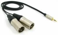 Y - Кабель 2 x XLR папа - mini JACK 3,5 стерео (C124) netaudio, длина 0,5 метра