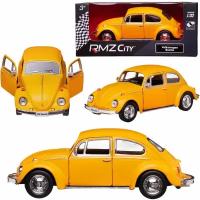 Машинка металлическая Uni-Fortune RMZ City серия 1:32 Volkswagen Beetle 1967, инерционная, желтый матовый цвет, 16.5 x 7.5 x 7 см