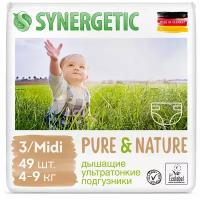 Трусики-подгузники Pure&Nature Ультратонкие, дышащие, размер 3 Midi, (4-9кг) 49шт - Synergetic [063520]