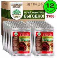 Готовое натуральное блюдо в реторт-пакете "Фасоль красная в томатном соусе" Кронидов. Сухой паек для охоты, рыбалки, в поход. Набор 12 шт. по 325 гр