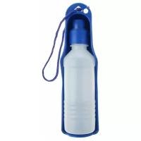 Бутылка дорожная для воды С емкостью-поилкой 250 МЛ (20 СМ) Цвет:Фиолетовый