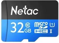 Карта памяти MicroSD 32GB Netac P500 Standard Class 10 UHS-I (90 Mb/s) + SD адаптер