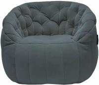 Бескаркасное кресло для отдыха aLounge - Butterfly Sofa - Luscious Grey (велюр, темно-серый) - современная мебель в гостиную, спальню, детскую, офис