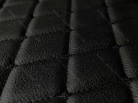 Стеганая Экокожа без клеевого слоя - Черный Ромб - Черная нитка (ширина 150см) Простроченная - Прошитая экокожа + поролон 5мм + спанбонд
