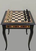 Шахматный стол подарочный из мореного дуба с фигурами из граба