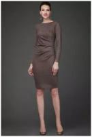Платье Арт-Деко, размер 54, коричневый