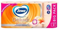 Туалетная бумага Zewa Deluxe Персик трёхслойная 8 рул